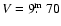 $V = 9\hbox{$.\!\!^{\rm m}$ }70$