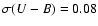 $\sigma(U-B)=0.08$