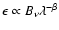 $\epsilon \propto B_\nu \lambda^{-\beta}$