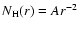 $N_{\rm H}(r) = A r^{-2}$