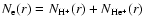 $N_{\rm e}(r) = N_{\rm H^{+}}(r) + N_{\rm He^{+}}(r)$