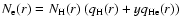 $N_{\rm e}(r) = N_{\rm H}(r)~(q_{\rm H}(r) + yq_{\rm He}(r))$