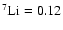 $^7\rm Li = 0.12$