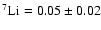 $^7\rm Li = 0.05\pm0.02$