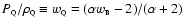 $P_{\rm\scriptscriptstyle Q}/ \rho_{\rm\scriptscriptstyle Q}\equiv w_{\rm\scriptscriptstyle Q}=
(\alpha w_{\rm\scriptscriptstyle B}- 2) / (\alpha + 2)$