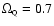 $\Omega _{\rm\scriptscriptstyle Q}= 0.7$