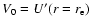 $V_0=U'(r=r_{\rm e})$