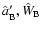 $\hat{a}'_{\rm B},\hat{W}_{\rm B}$
