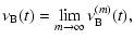 $\displaystyle \nu_{\rm B}(t)=\lim\limits_{m\to\infty} \nu_{\rm B}^{(m)}(t),$