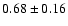 $ 0.68 \pm 0.16$