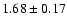 $ 1.68 \pm 0.17$