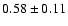 $ 0.58 \pm 0.11$