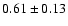$ 0.61 \pm 0.13$