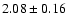 $ 2.08 \pm 0.16$