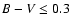 $B-V \le 0.3$