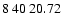$8\>40\>20.72$