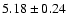 $ 5.18 \pm 0.24$