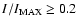 $I/I_{\rm MAX}\ge 0.2$