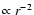 $\propto r^{-2}$