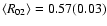 $\langle R_{02}\rangle =0.57(0.03)$