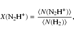 \begin{displaymath}X({\rm N}_2{\rm H}^+)=\frac{\langle N({\rm N}_2{\rm H}^+)\rangle}
{\langle N({\rm H}_2)\rangle} ,
\end{displaymath}