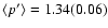 $\langle p'\rangle = 1.34(0.06)$
