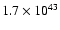 $1.7 \times 10^{43}$
