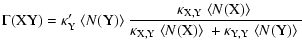 $\displaystyle \Gamma({\rm XY}) =
\hbox{$\kappa_{{\rm Y}}'$ }\hbox{$\left<N({\rm...
...{\rm X})\right>$ }+\hbox{$\kappa_{\rm Y,Y}$ }\hbox{$\left<N({\rm Y})\right>$ }}$