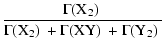 $\displaystyle \frac{\hbox{$\Gamma({\rm X}_2)$ }}{\hbox{$\Gamma({\rm X}_2)$ }+\hbox{$\Gamma({\rm XY})$ }+\hbox{$\Gamma({\rm Y}_2)$ }}$
