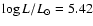 $\log L/L_{\odot}= 5.42$