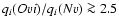$q_i({O {\sc vi}})/q_i({N {\sc v}}) \ga 2.5$