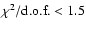 $\chi^2/\textrm{d.o.f.}<1.5$