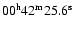 $\rm00^h42^m25.6^s$
