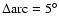 $\Delta{\rm arc}=5^\circ$