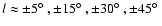 $\emph{l}\approx \pm 5\hbox{$^\circ$ },
\pm 15\hbox{$^\circ$ }, \pm 30\hbox{$^\circ$ }, \pm 45\hbox{$^\circ$ }$