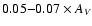 $0.05{-}0.07 \times A_V$