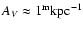 $A_V \approx 1
{\rm ^m kpc^{-1}}$