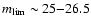 $m_{\rm lim}\sim 25{-}26.5$