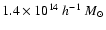 $1.4\times 10^{14}\ h^{-1}~M_{\odot}$