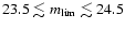 $23.5\lesssim m_{\rm lim}\lesssim 24.5$