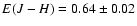 $E(J-H)=0.64\pm 0.02$