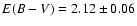 $E(B-V) = 2.12 \pm 0.06$