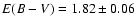 $E(B-V)=1.82\pm0.06$