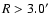 $R>3.0\hbox{$^\prime$ }$