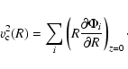 \begin{displaymath}v_{\rm c}^2(R)=
\sum _i \left( R\frac{\partial \Phi _i}{\partial R} \right)_{z=0} \cdot
\end{displaymath}