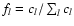 $f_l=c_l/\sum_l c_l$