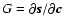$G=\partial\vec{s}/\partial\vec{c}$