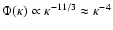 $\Phi(\kappa)\propto\kappa^{-11/3}\approx\kappa^{-4}$