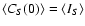 $\langle C_S(0)\rangle=\langle I_S\rangle$