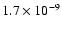 $1.7\times10^{-9}$